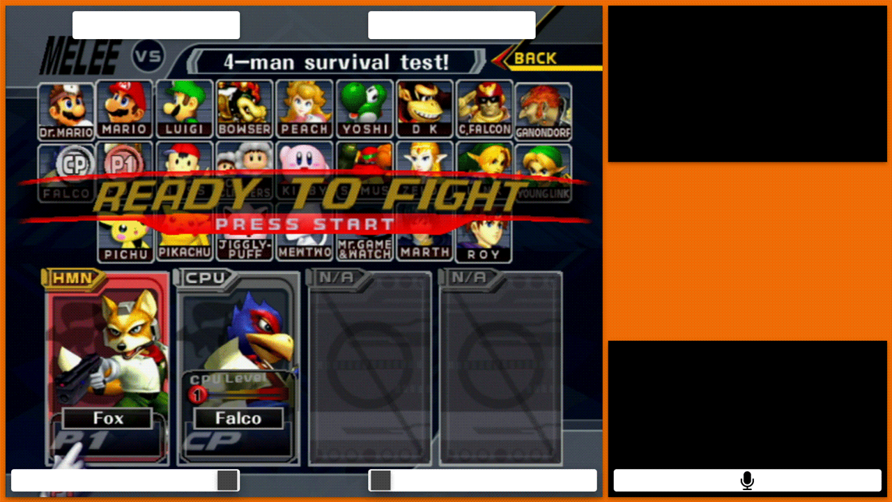 Melee screenshots on a stream layout with proper aspect ratio